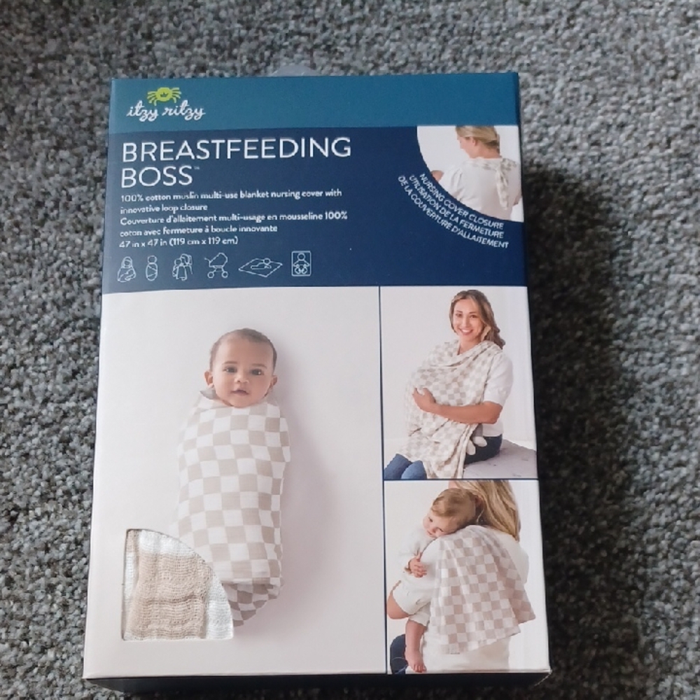 Itzy Ritzy Breastfeeding Boss Checkered Blanket